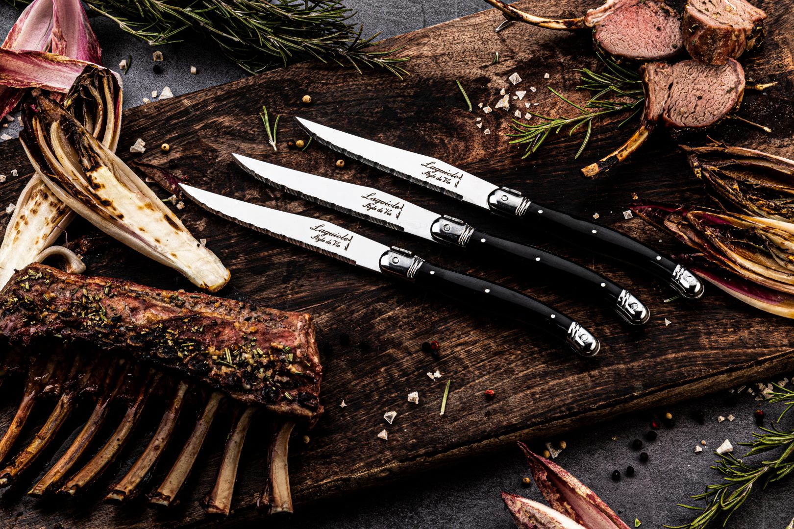 Grillknivar Laguiole Black SET 6 SdV