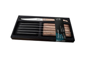 Grillknivar Laguiole Oak Wood slät SET 6 SdV