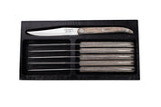 Grillknivar Laguiole Grey Pakka slät SET 6 SdV