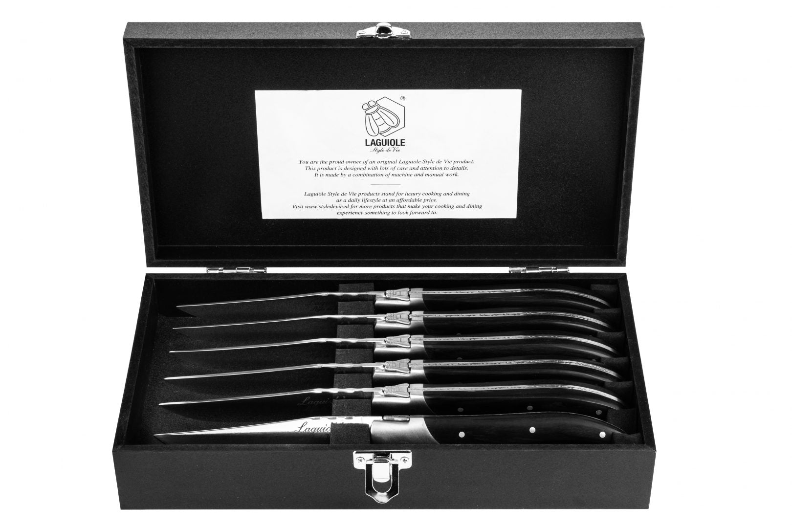 Grillknivar Laguiole Black Ebony SET 6 SdV