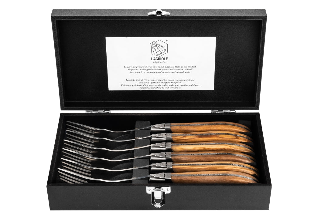 Gafflar Laguiole Olive Wood SET 6 SdV