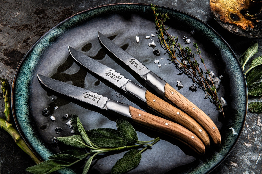 Grillknivar Laguiole Oak Wood Stonewash SET 6 SdV