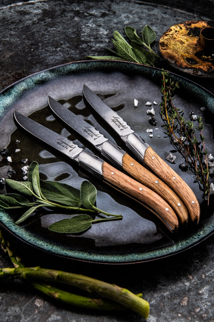 Grillknivar Laguiole Oak Wood Stonewash SET 6 SdV