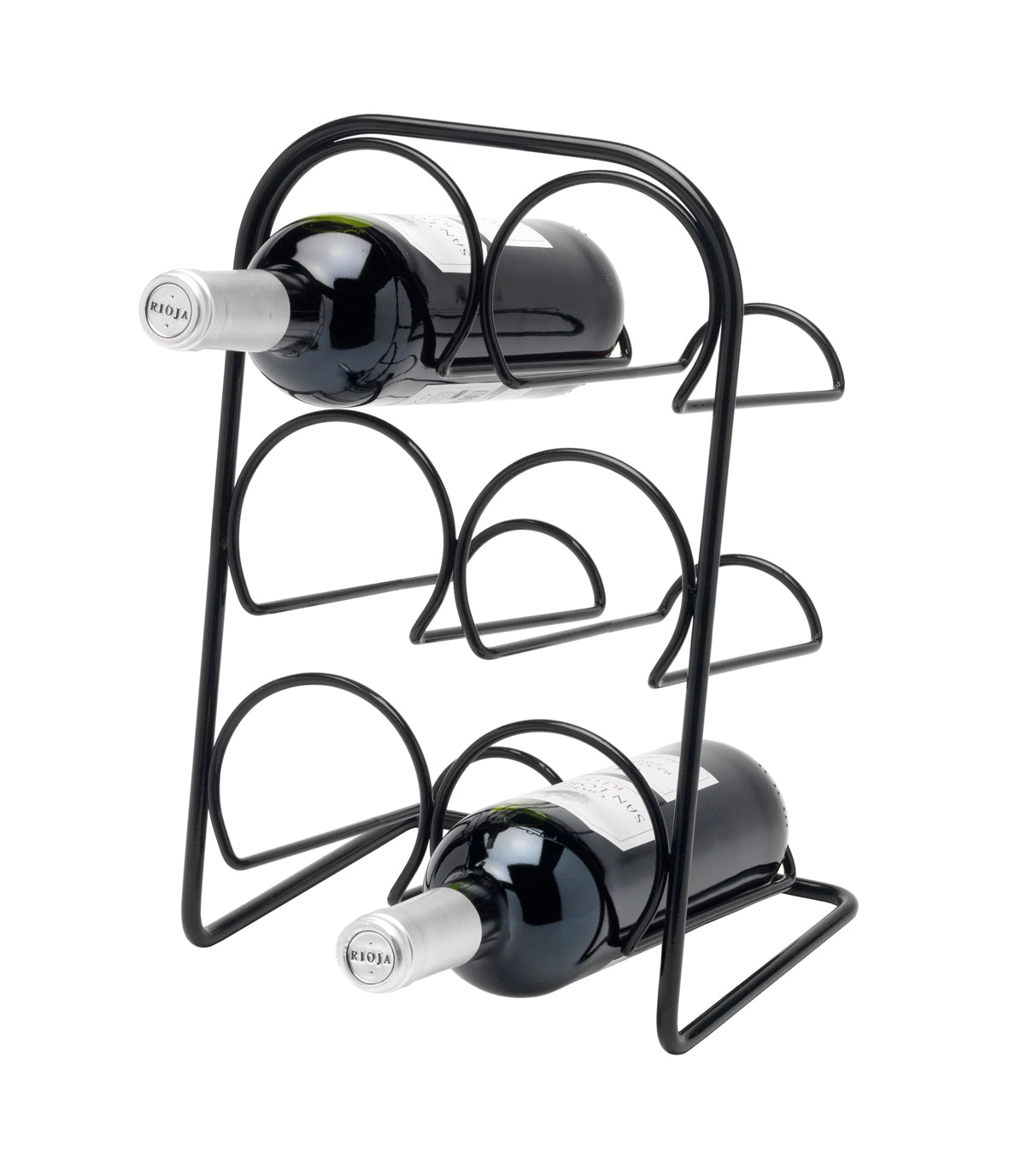 Pisa Wine Rack 6 Bottle - satin black