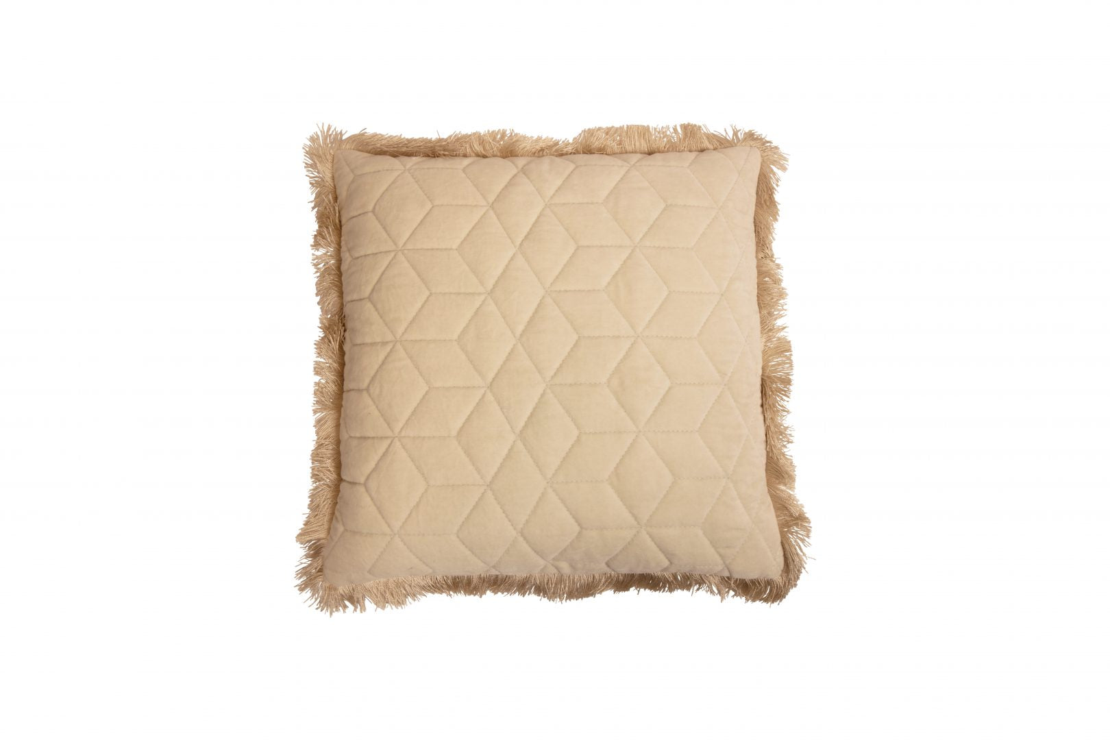 Day quilted velvet cushion fringes