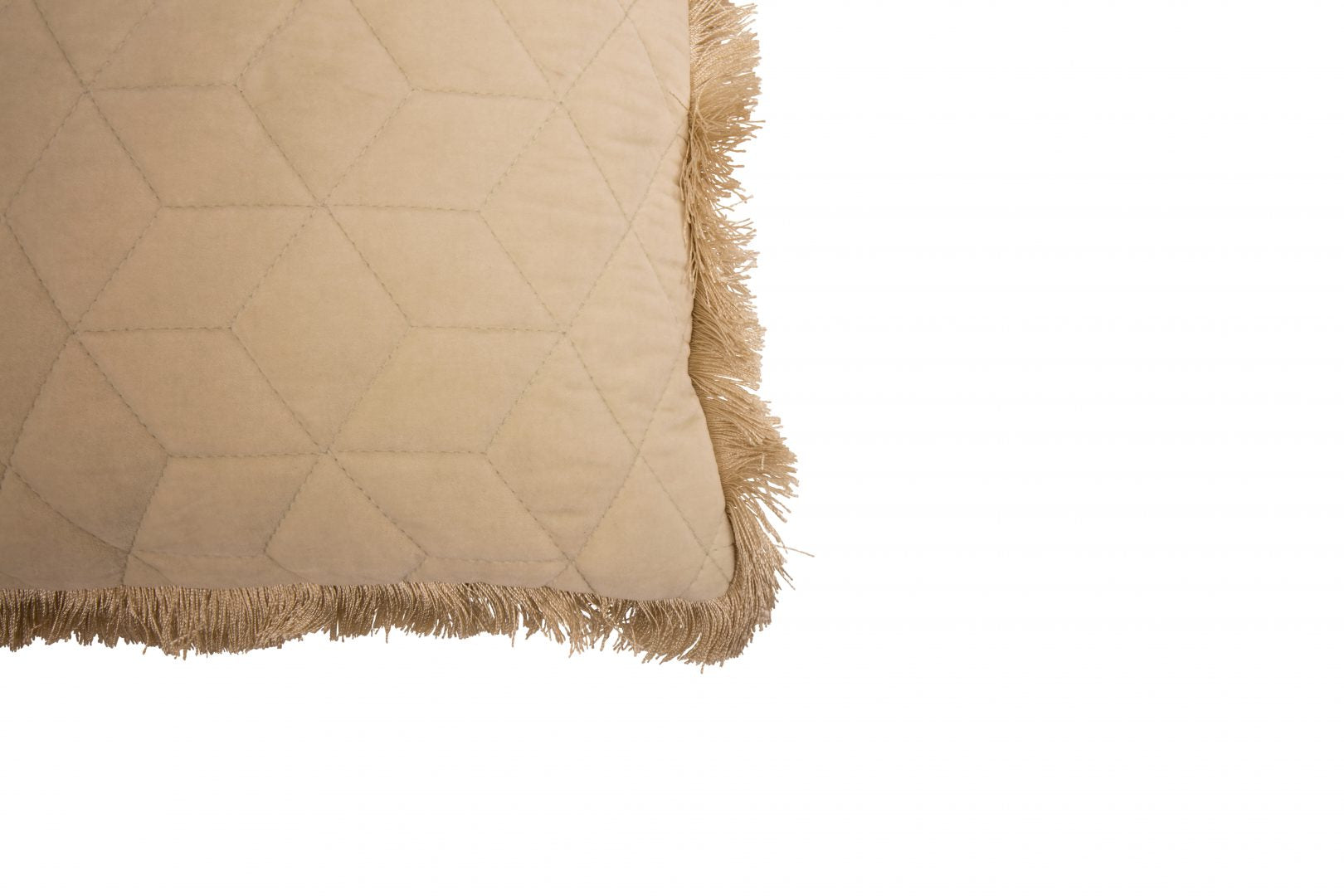 Day quilted velvet cushion fringes