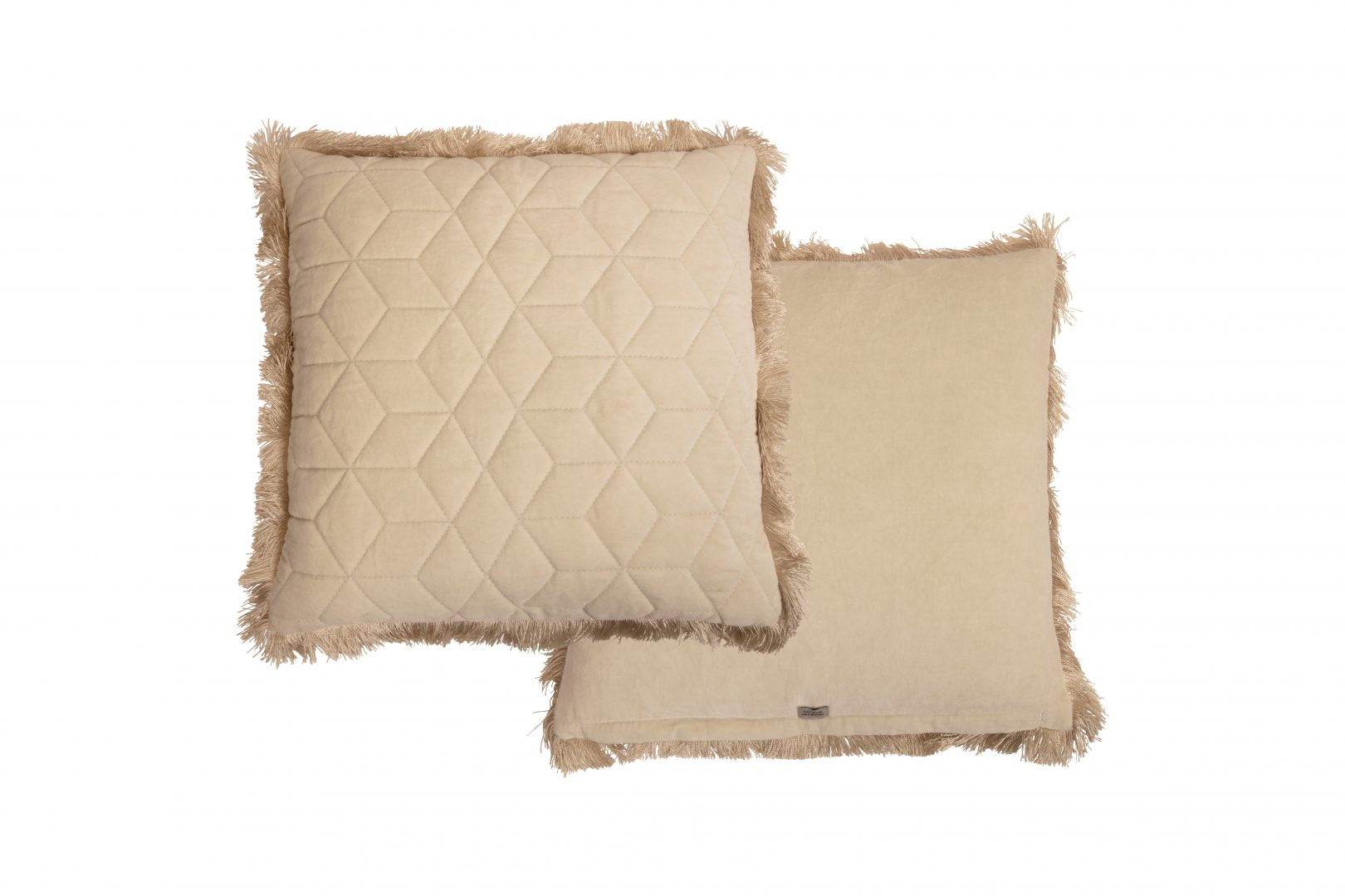 Day quilted velvet cushion fringes