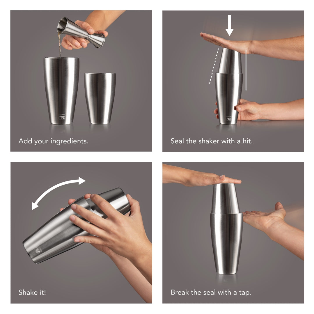 Tin on Tin Cocktail shaker  Vacuvin